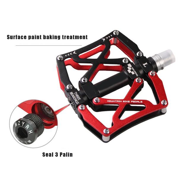 

bike pedals 9/16 mountain road bicycle flat pedal with anti-skid pins universal lightweight aluminum alloy sm