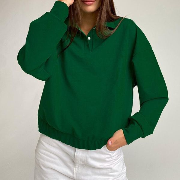 

women's blouses & shirts 2021 autumn elegant turn-down collar buttons pure color long sleeve casual fashion ol, White