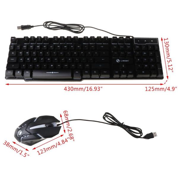 

wired 104 keys rgb backlight ergonomic gaming mouse keyboard set e65e combos