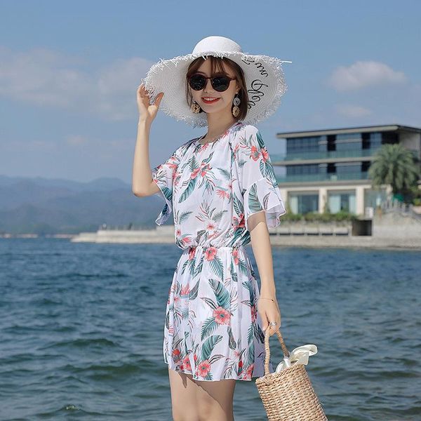 

2021 new korean version of conservative and quick-drying split swimsuit beach three- swimming suit for women