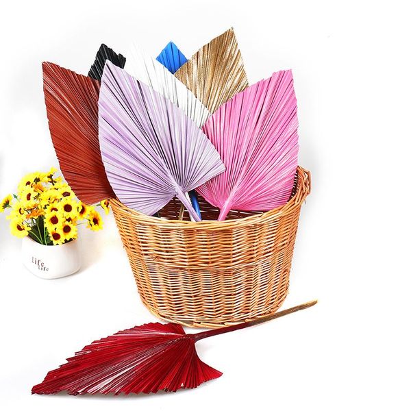 

decorative flowers & wreaths wedding arch arrangement palm fan leaf dried flower window reception party art wall hanging decoration