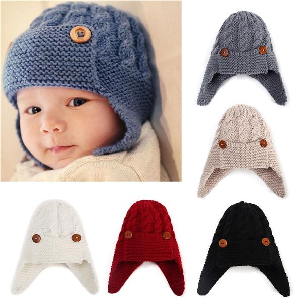 

caps & hats adorable cute baby toddler hat winter warm knitted born infant girls beanies bonnet accessories, Yellow