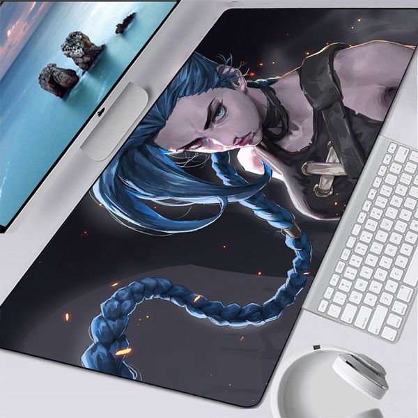 XXL-Spiel, großes Mauspad, Teppich, Gamer-Zubehör, Tastatur, Spieler, Dekoration, Tischset, LOL Arcane Jinx Jayce, Mousepad-Teppich