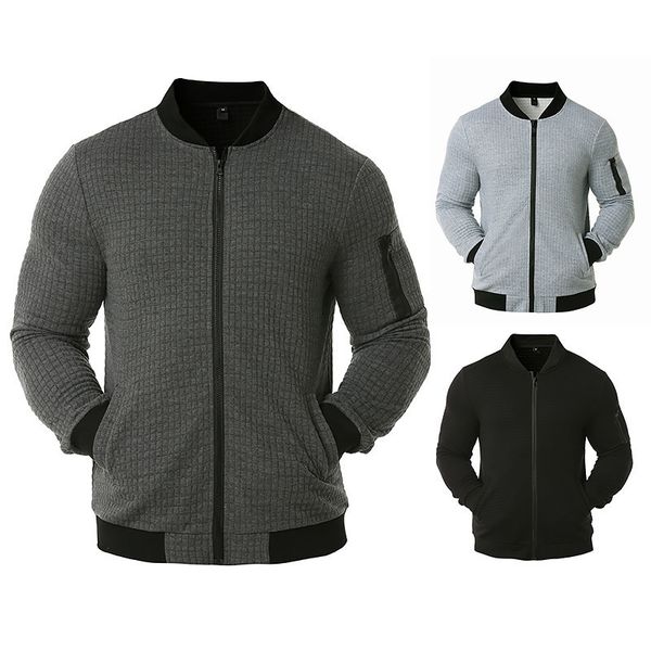 

2021 new cut out men's silk wool sports casual pilot jacket, Black;brown