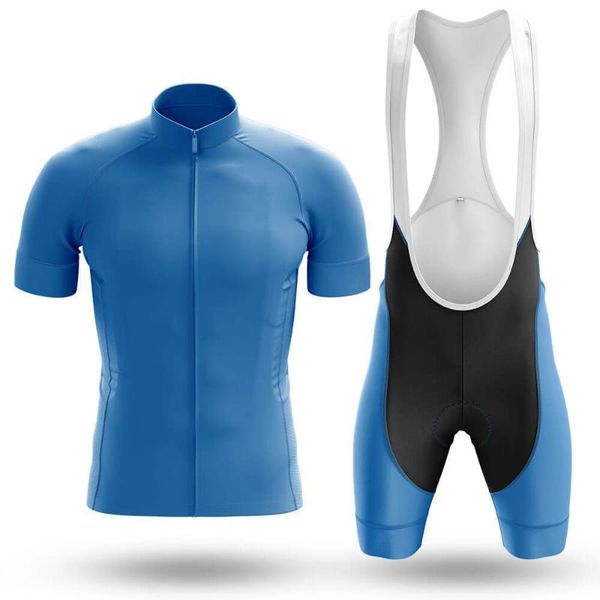 

racing sets 2021 blue cycling jersey set sport team bike men clothing quick dry summer sleeve road ride shirt bib short gel pad, Black;blue