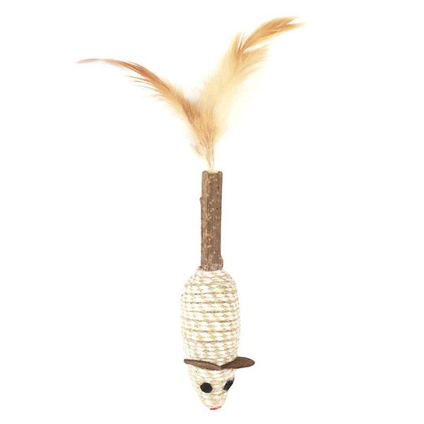 

cat toys 1pcs soft false mouse feather funny playing for kitten interactive realistic toy chew catnip