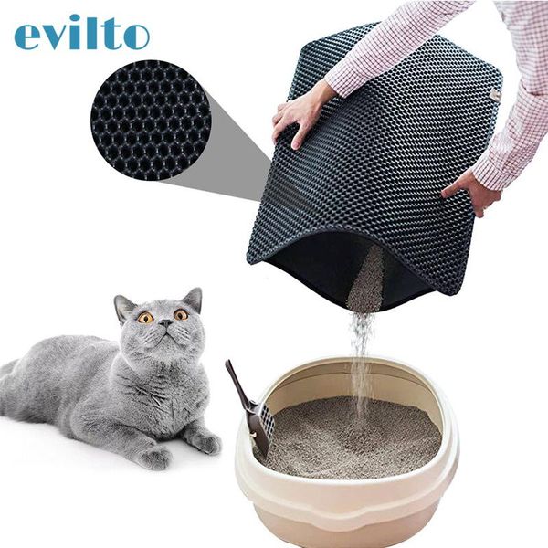

cat beds & furniture 40*60cm waterproof litter mat adjustable double layer cats non-slip trapping pet catcher for accessories