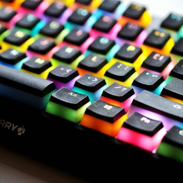 

keyboards havit keycaps double s backlit pbt pudding keycap set with puller compatible cherry mx mechanical keyboard, black&white