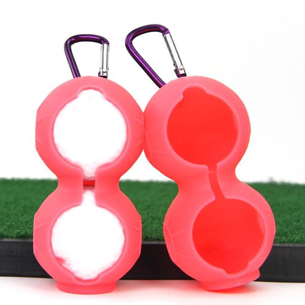 

golf training aids 6 colors portable ball protective holder cover silicone double case sports accessories