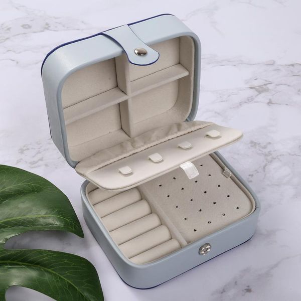 

double layer jewelry organizer portable jewelry storage case for necklace earrings ring watch bracelet
