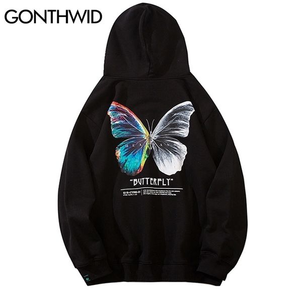 

gonthwid hoodies sweatshirts streetwear hip hop harajuku casual hooded sweat shirts mens fashion pullover 210715, Black