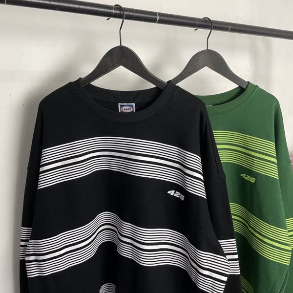 

2021 autumn guochao f426 round neck knitted pullover sweater lovers correct version, Black