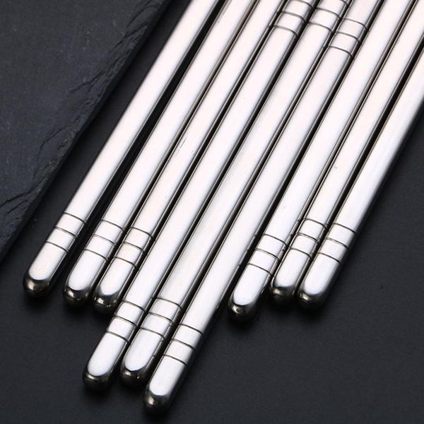 

chopsticks stainless steel korean ramen noodles japanese sushi sticks tool reusable metal non-slip design chinese style utensils
