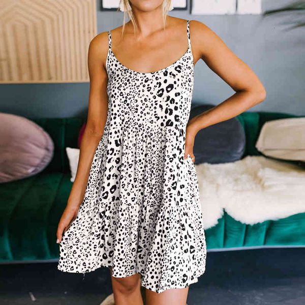 

casual dresses summer spaghetti strap print women sleeveless beach holiday back bow female a line party vestido 1epb, Black;gray