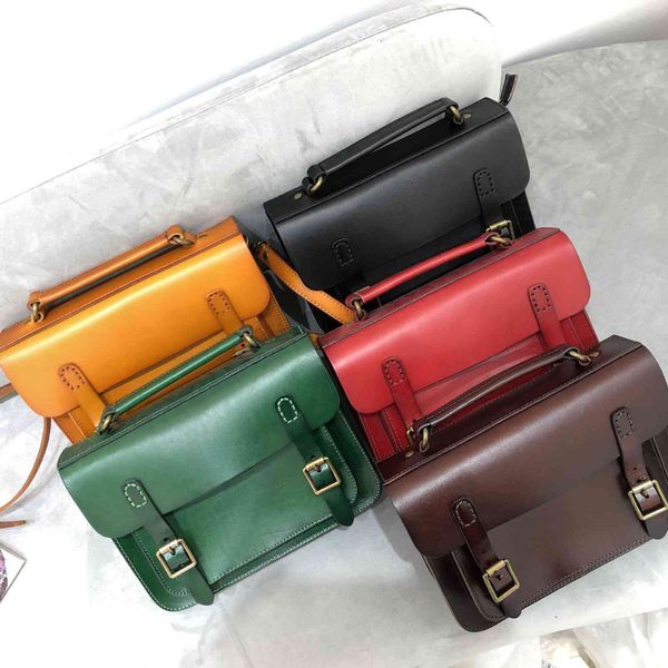 

leather handmade forest leather single shoulder messenger bag women's handbag postman bag