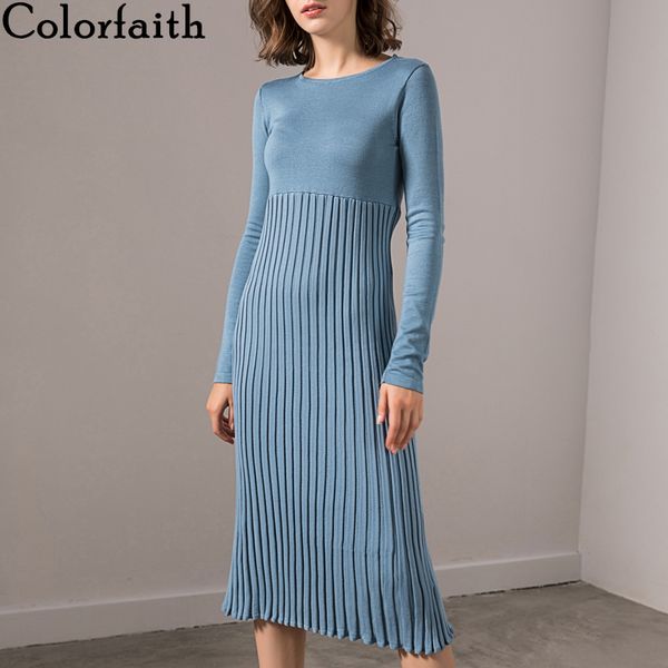 

colorfith new 2021 utumn winter women dresses solid stright fshionble pririe chic elegnt csul ldies midi dress dr4722, Black;gray