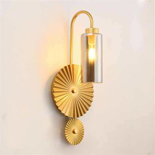 

postmodern light luxury golden wall lamps living room corridor nordic room study art deco lamp bedroom bedside glass wall lights