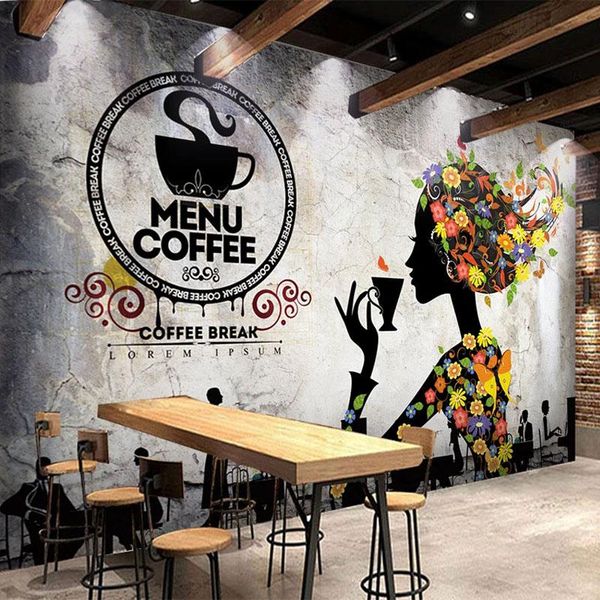 

wallpapers po wallpaper 3d stereo brick wall coffee shop tea murals restaurant ktv bar background decor pvc waterproof sticker