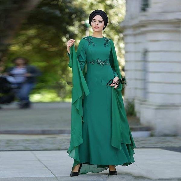 

morocco kaftan dark green chiffon mother of the bride dresses with wrap beaded arabic muslim women wedding guest gowns long sleeves a line e, Black;red