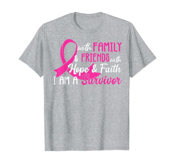 

Family Hope Faith I Am A Survivor Breast Cancer Mom Wife T-Shirt, Mainly pictures