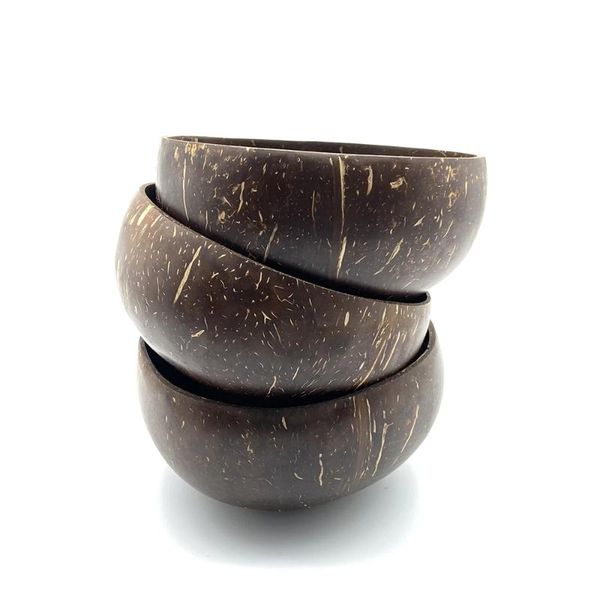 

bowls natural coconut shell tableware ramen bowl wooden fruit salad wood dessert