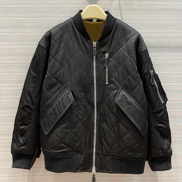

women's jackets argyle pattern fashion jacket women liner stand sleeve zipper style vintage plaid outerwear lady 2021 autumn wi, Black;brown
