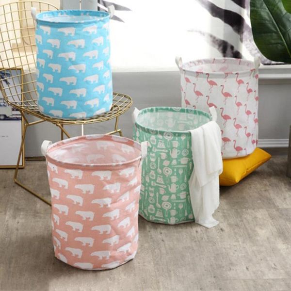 

laundry bags basket folding large capacity clothing storage bucket children toy home waterproof organizer with handles
