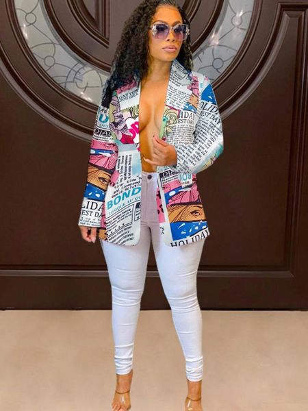 

women's suits & blazers 2021 fashion elegant style blazer spring autumn print office lady, White;black