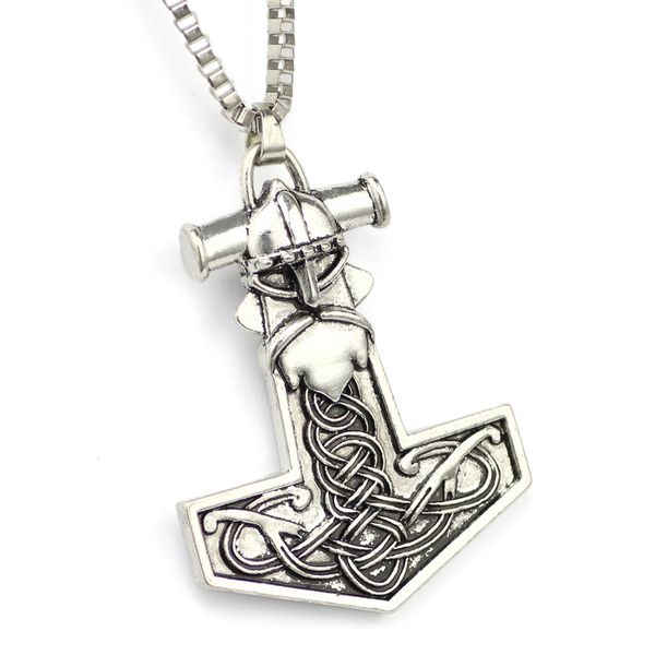 

selling double-sided new north pirate odin necklace men's necklace, Silver