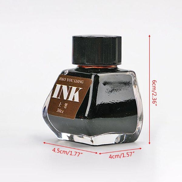 

30ml bottled glass smooth writing fountain pen ink refill school student stationery office supplies 16 colors