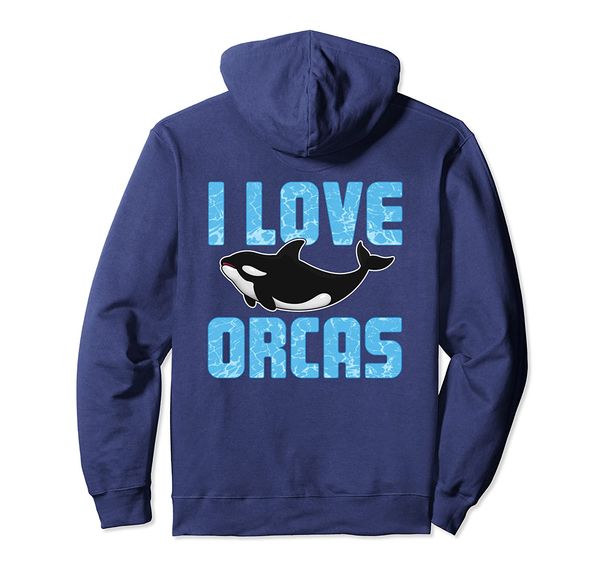 

i love orcas killer whale ocean animal gift pullover hoodie, White;black
