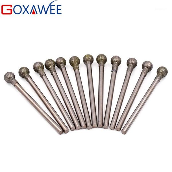 

30pcs shank 2.35mm glass diamond gun drill bit bur ball shape for dremel power tool accessories metal drilling engraving