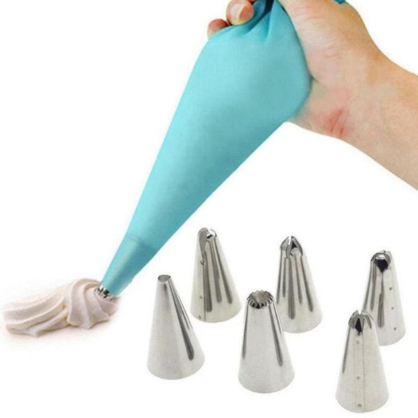 

12pcs/set stainless steel nozzle pastry tips converter bag cake diy tools decorating eva m9k9 pastry e1o9