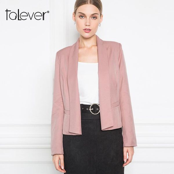 

women's suits & blazers 2021 spring autumn blazer women suit fashion brand jacket office lady shawl collar work wear pink talever, White;black
