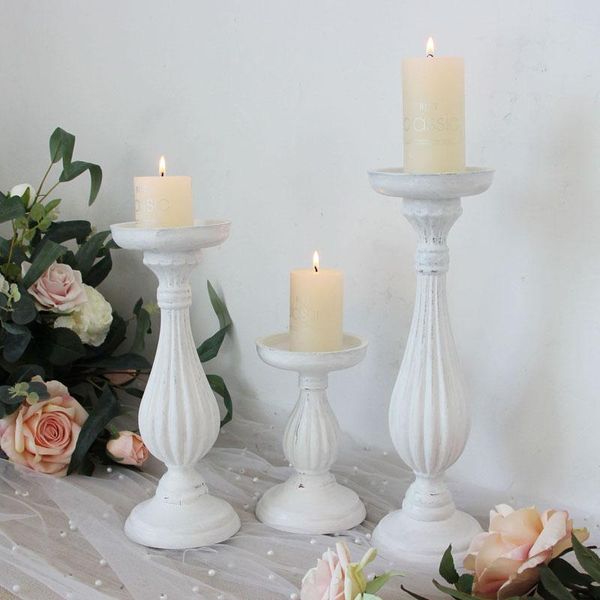 

candle holders white wooden creative candlestick succulent plant pot tray holder table deskdecoration rustic wedding holiday decor