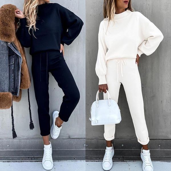 

fashion two pieces suit sets womens tracksuits stylish high collar coat amp pant women elegant tracksuit piece outfits, Gray