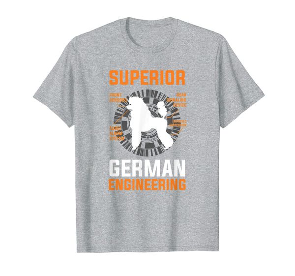 

funny poodle lover tees -superior german engineering t-shirt, White;black