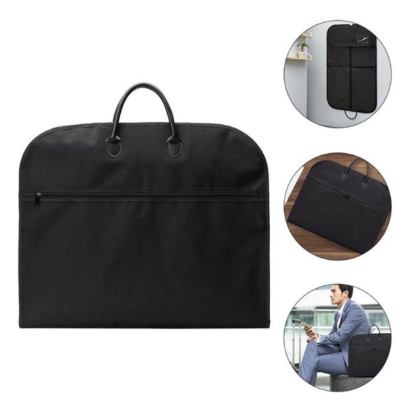 

clothing & wardrobe storage 1pc portable suits bag hanging folding garment (black)