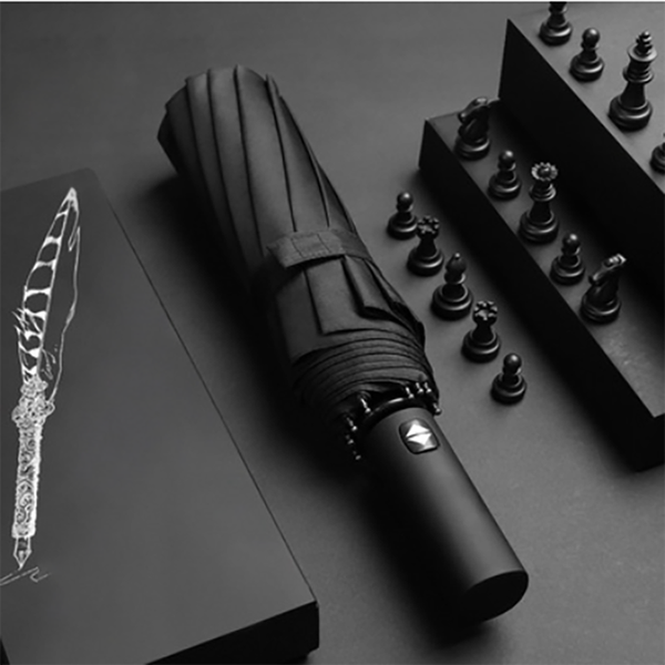 

umbrellas creative automatic 12 bone windproof men's business solid color folding umbrella