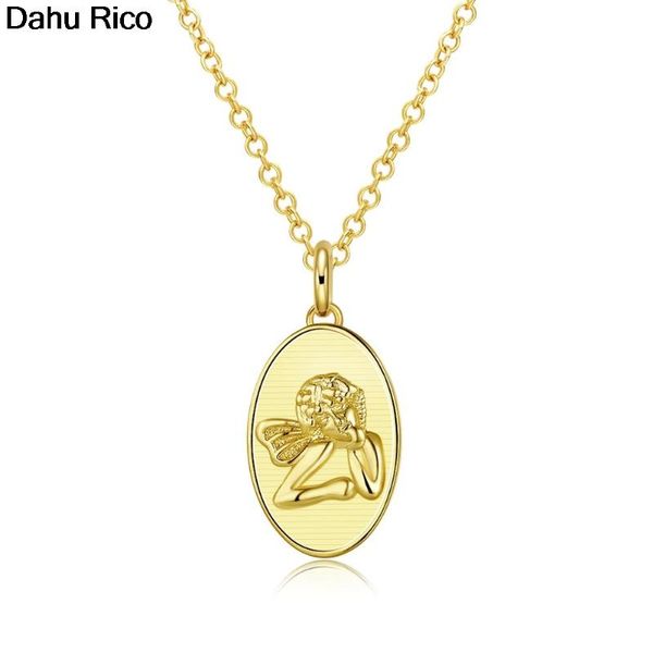 

pendant necklaces portrait oval & pendants pendentif collana women para mujer yellow metal sri lan dahu rico, Silver