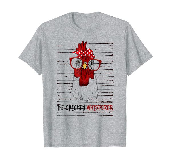 

the chicken whisperer ribbon glasses vintage farmer t-shirt, White;black