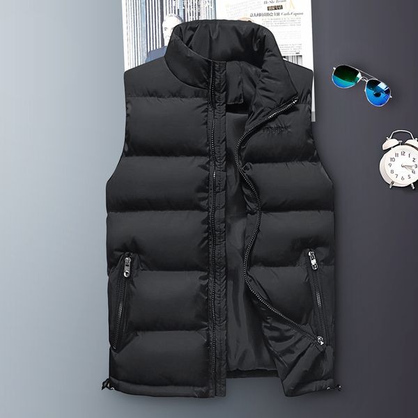 

down cotton vest men's autumn and winter korean fashion shawl 2021 new thickened leisure net red warm jacket, Black;white