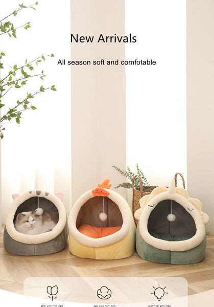 

cat beds & furniture cute bed warm pet basket cozy kitten lounger cushion house tent very soft small dog mat bag for washable cats