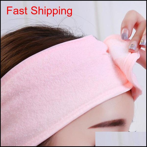 

spa bath shower wash face elastic hair bands fashion head turban ladies cosmetic fabric towel make up tiara hea qylkfg abc2007, Slivery;white