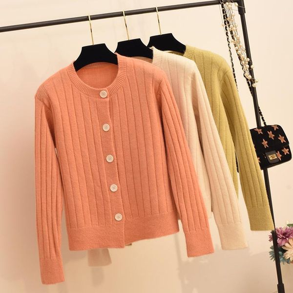 

suéter con cuello redondo para mujer, rebeca de otoño, estilo retro, novedad de 2021, White