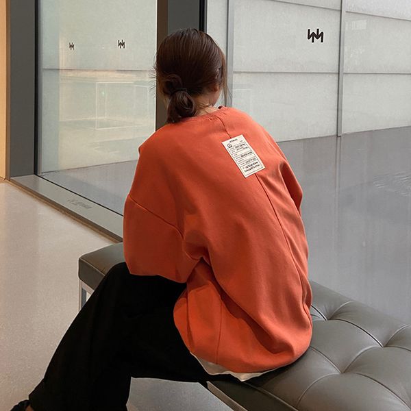 

2021 new 3 colors autumn winter korean style women sweatshirts breif back letter thick warm sweatshirt womens pullovers ( f4181) j29l, Black