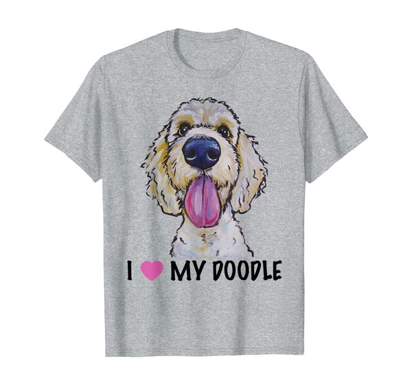 

i love my doodle shirt, golden doodle shirt, White;black