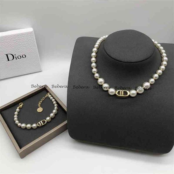 

75% off outlet online family new fashion letter pearl necklace, Black