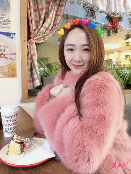 

winter chic stand collar hairy shaggy faux fur coat pink long sleeve furry fur jacket women mid long outerwear, Black