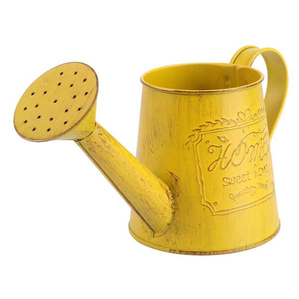 

planters & pots 1pc retro iron flowerpot home plants holder simple deskdecor yellow